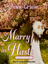 Cover image for Marry In Haste